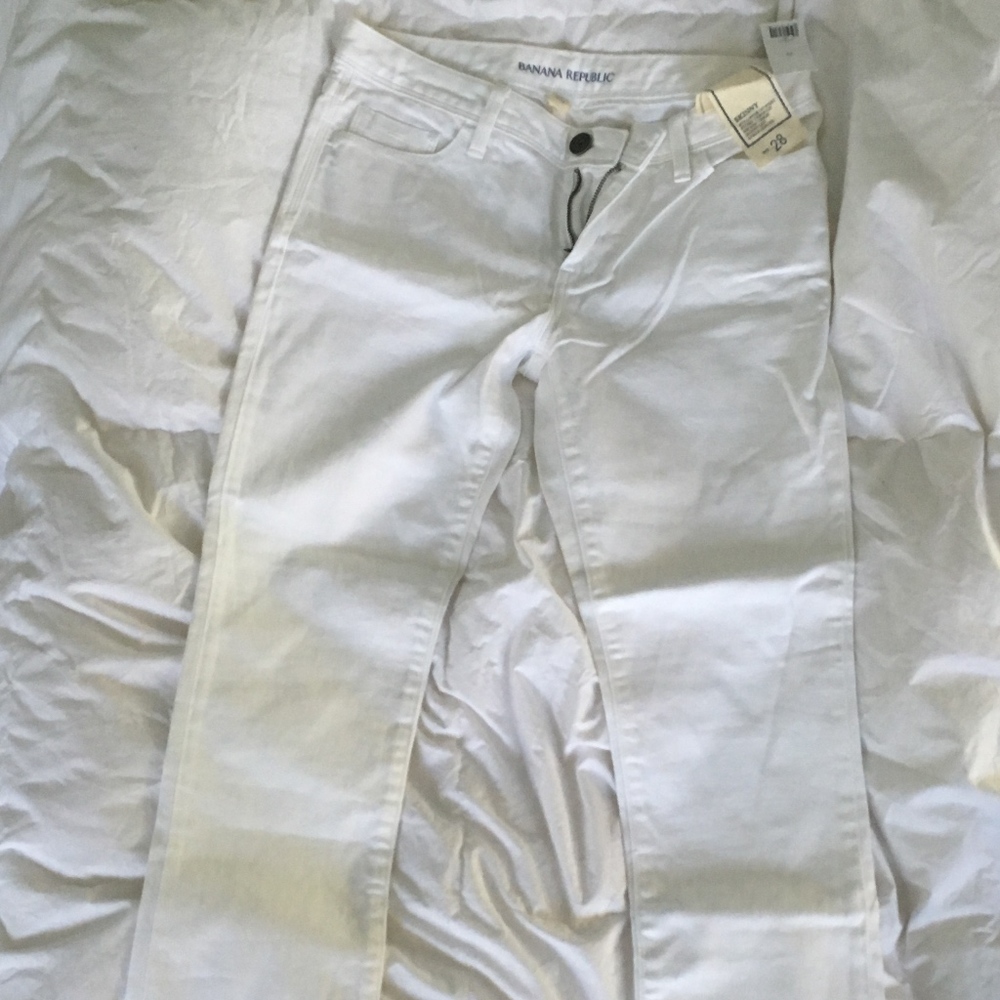 NWT Banana Republic Size 28 White Skinny Jeans
